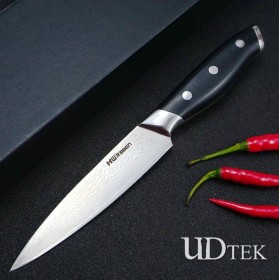 5 inch AUS10 Damascus chef knife kitchen knife with G10 handle fruit knife Hwzbben UD19043